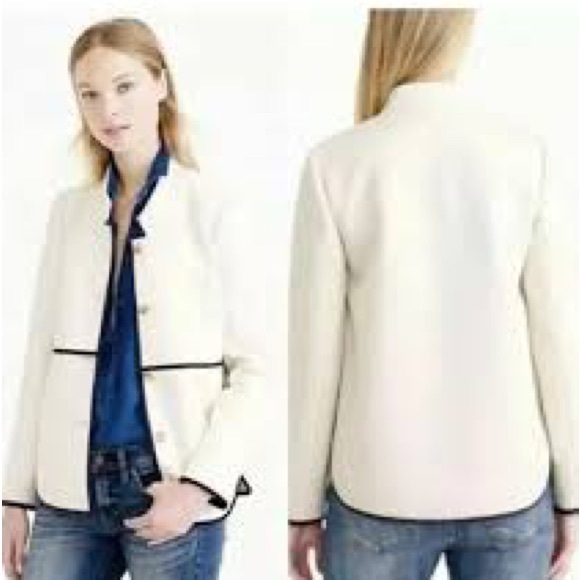 J. Crew Jackets & Blazers - J Crew Tipped Twill Jacket, Black/Navy, Size 10, EUC